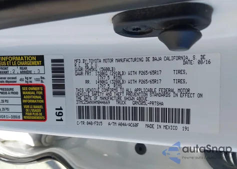 2017 Toyota Tacoma Trd Sport from USA, damaged, VIN 3TMCZ5ANXHM044669